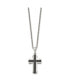 Фото #3 товара Chisel polished Black IP-plated Cross Pendant Cable Chain Necklace