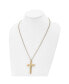 Фото #2 товара Chisel yellow IP-plated Cutout Crucifix Pendant Curb Chain Necklace