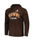 ფოტო #3 პროდუქტის Men's Brown Distressed Cleveland Brown Gridiron Classics Throwback Raglan Long Sleeve Hooded T-shirt
