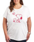 Фото #1 товара Air Waves Trendy Plus Size Peanuts Snoopy & Woodstock Valentine's Day Graphic T-shirt