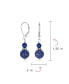 Gemstone Natural Blue Lapis Lazuli Boho Bali Milgrain Edged Beaded Rondel Separator Double Ball Round Drop Dangle Earrings Sterling Silver Lever back