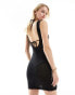 4th & Reckless Tall exclusive crochet knit sleeveless mini dress in black