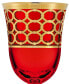 Deep Red Colored White Wine Goblet with Gold-Tone Rings, Set of 4