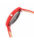 ფოტო #2 პროდუქტის Unisex Vivid Red Leatherette Strap Watch 36mm