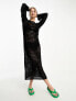 & Other Stories crochet maxi dress in black