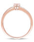 Morganite (1/4 ct.t.w) and Diamond (1/20 ct. t.w.) Heart Ring in 18k Rose Gold Over Silver
