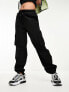 Noisy May cargo trousers with pocket details in black