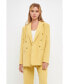ფოტო #4 პროდუქტის Women's Gold Buttoned Structured Blazer