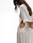 Фото #4 товара Topshop linen satin cut out midi dress in ivory