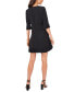 Women's Pleated Ruffle-Trim 3/4-Sleeve Dress