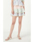 Women's Color Block Eyelet Trim Detail Mini Skirt