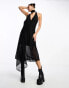 Фото #4 товара Something New x Lame. Cobain corsage sheer halterneck maxi dress in black