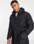 Фото #3 товара French Connection extra longline padded coat with hood in black