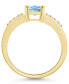 ფოტო #3 პროდუქტის Aquamarine and Diamond Ring (1- 1/7 ct.t.w and 1/8 ct.t.w) 14K Yellow Gold