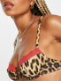 Фото #3 товара Wild Lovers Margot printed underwired bra with contrast lace trim in animal print