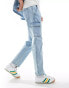 Фото #5 товара DTT rigid straight fit cargo jeans in light blue