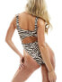 Фото #3 товара South Beach cut out zebra print swimsuit in brown