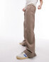 Фото #4 товара Topshop super wide leg pleated poplin trouser in sand