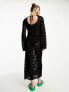 & Other Stories crochet maxi dress in black