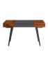 Фото #8 товара Writing Desk - Dual Side & Pull-Out Front Drawer - Coated Steel Frame - Mahogany