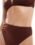 ASOS DESIGN Maya mix & match high leg high waist bikini bottom in chocolate brown