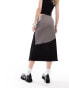 Reclaimed Vintage spliced midi skirt in grey and black