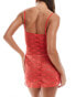 Wild Lovers Exclusive lace mini dress in strawberry red Erdbeerrot, XL - EU 42 - фото #2