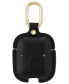 Фото #2 товара Ремешок для часов WITHit черный кожаный для Apple AirPods с золотистой застежкой и карабином