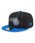 Фото #2 товара Men's Black/Blue Orlando Magic Pinstripe Two-Tone 59Fifty Fitted Hat