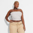 Women's Mid-Rise Wide Leg Cargo Beach Pants - Wild Fable Light Taupe 2X