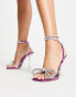 Фото #2 товара Public Desire Wide Fit Glimmer bow front heel sandals with embellished strap in purple