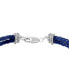 ფოტო #3 პროდუქტის EFFY® Men's Lapis Lazuli Leather Cord Bracelet in Sterling Silver