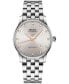 ფოტო #1 პროდუქტის Men's Swiss Automatic Baroncelli Diamond (1/10 ct. t.w.) Stainless Steel Bracelet Watch 38mm