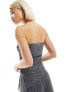 COLLUSION long line washed rib bandeau top in grey