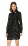 RACHEL Rachel Roy 157289 Women's Tie Neck Jacquard Chiffon Dress Black Sz. 10