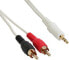Фото #1 товара InLine Audio cable 2x RCA male / 3.5mm Stereo male white/gold 1.5m