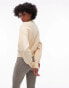 Фото #3 товара Topshop knitted compact fitted waist cardigan in buttermilk