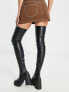 Фото #4 товара ASOS DESIGN Karma heeled cleated over the knee boots in black