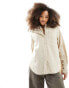 JJXX linen blend long sleeve shirt in beige ЦЕМЕНТНЫЙ, S - EU 36 - фото #1