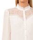 Фото #3 товара Women's Lace Inset Ruffle Collar Shirt
