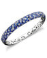 ფოტო #1 პროდუქტის Saph Splash by EFFY® Shades Of Sapphire Bangle Bracelet (10-3/8 ct. t.w.) in Sterling Silver