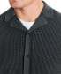 Men's Acid Washed Camp Collar Short Sleeve Sweater Shirt