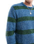 ASOS DESIGN relaxed knitted striped chenille crew neck jumper