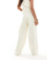 4th & Reckless Petite exclusive wide leg trousers co-ord in cream Бежевый, 40 - фото #2