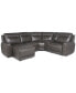 Фото #13 товара CLOSEOUT! Blairemoore 5-Pc. Leather Power Chaise Sectional with 1 USB Console and 1 Power Recliner, Created for Macy's
