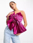 Collective the Label exclusive metallic bow crop top in pink