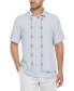 Men's Textured L-Shaped Medallion-Print Button-Down Shirt