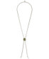 Фото #1 товара Lucky Brand silver-Tone Gemstone 32-3/4" Adjustable Lariat Necklace