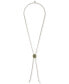 Silver-Tone Gemstone 32-3/4" Adjustable Lariat Necklace