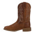 Justin Boots Canter Water Buffalo 11" Wide Embroidered Square Toe Mens Brown Ca